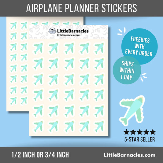 Airplane Travel Planner Sticker Flight Reminder Sticker Vacation Plane Icon Calendar Sticker Mini Stickers