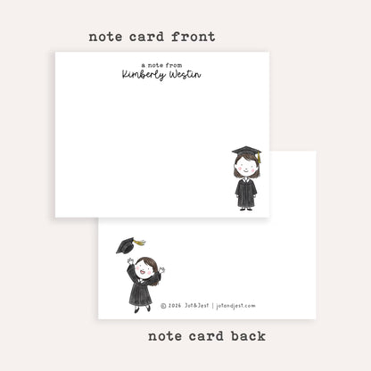 Personalized Graduation Stationery Set • Custom Name Flat Notecards • Graduate Thank You Cards • Monogram Gift • Boy or Girl • Set of 12