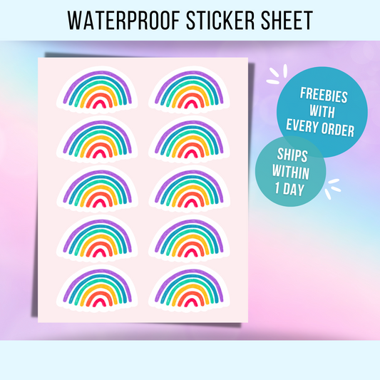 Mini Rainbows Sticker Sheet Cute Rainbow Small Sticker