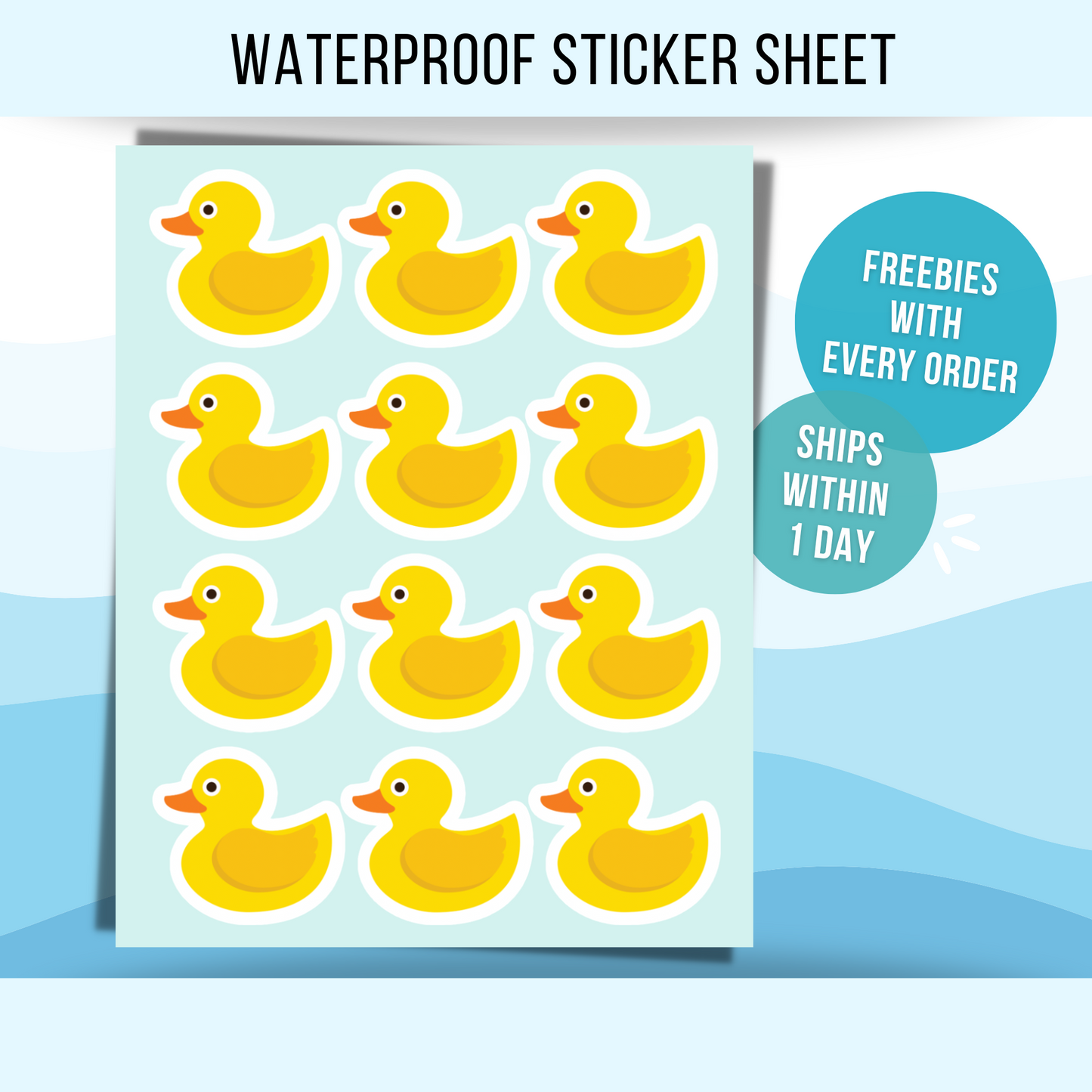 Mini Rubber Ducky Sticker Sheet Small Sticker