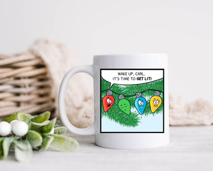 Time To Get Lit Christmas Mug Funny Christmas Coffee Cup