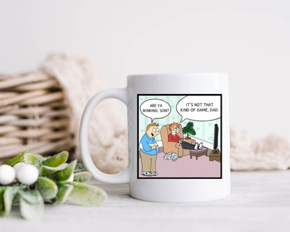 Video Gamer Mug Dad Joke Cartoon Video Gaming Coffee Cup