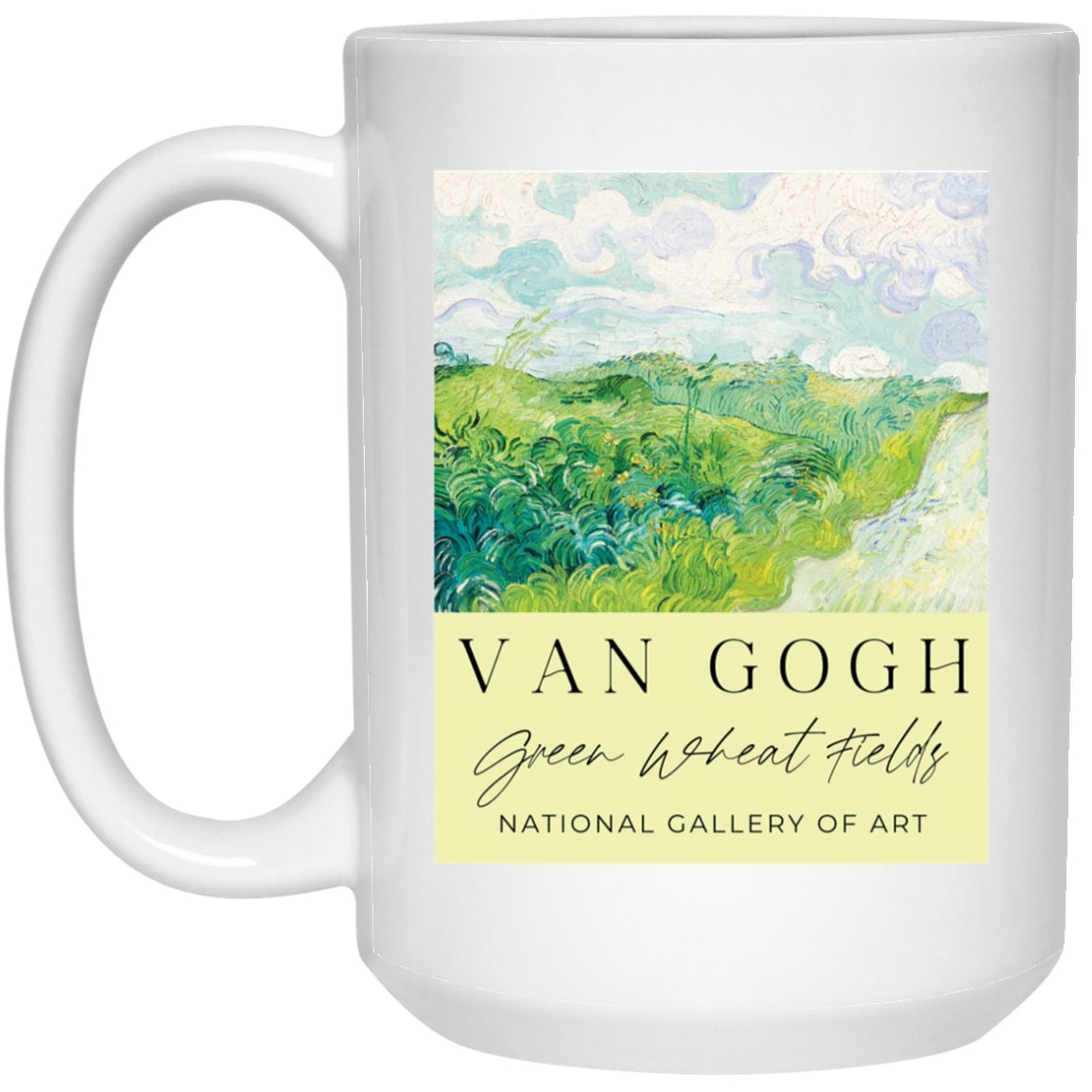 Van Gogh Vase Mug Green Wheat Fields Coffee Cup