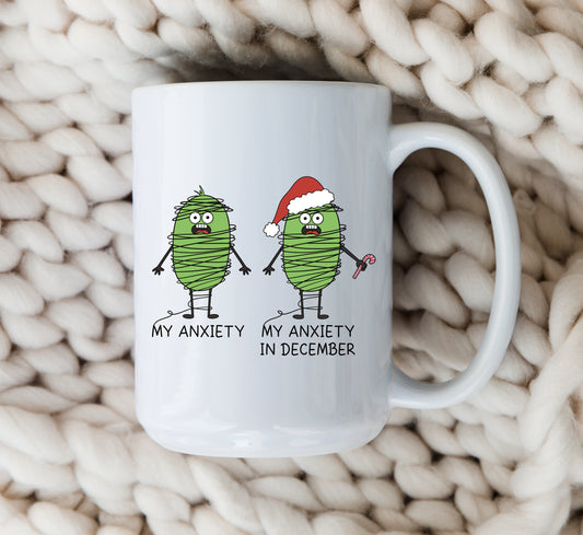 Christmas Anxiety Mug Cartoon
