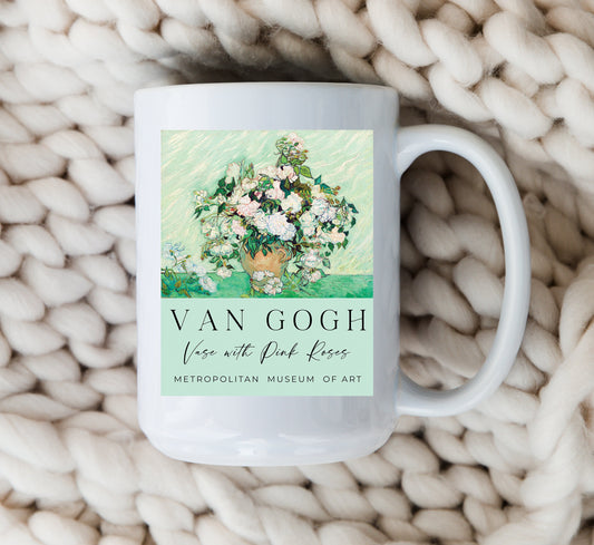 Van Gogh Vase Mug Roses Coffee Mug French Artist Vintage Art