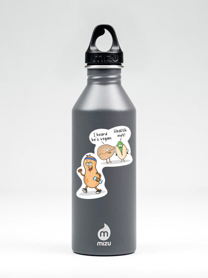 Peanut Sticker • Funny Food Vinyl Decal • Waterproof Vegan Fitness Sticker • Healthy Snack Humor • Cute Food Sticker