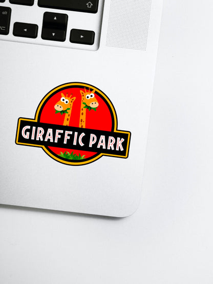 Funny Giraffe Movie Parody Sticker • Waterproof Vinyl Animal Decal • 90s Movie Inspired Humor • Cute Giraffe Laptop Water Bottle Sticker