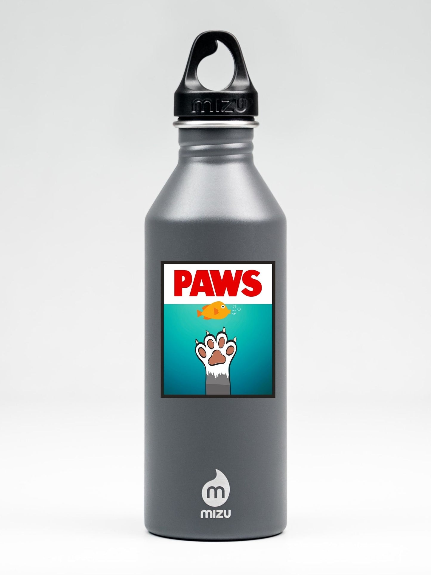 JAWS Parody Cat Sticker • Funny Movie Cat Vinyl Decal • Waterproof Cat Humor Sticker • Pop Culture Cat Gift • Laptop Water Bottle