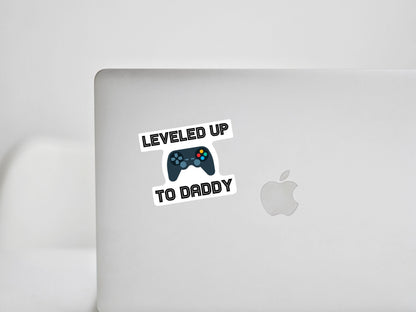 Gamer Dad Sticker • Leveled Up to Daddy Decal • Funny Gaming Dad Gift • Waterproof Vinyl Gamer Sticker • New Dad Gift