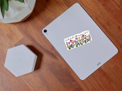 Consider How the Wildflowers Grow Sticker • Luke 12:27 Bible Verse • Christian Faith Vinyl Decal • Waterproof Jesus Sticker • Planner Gift