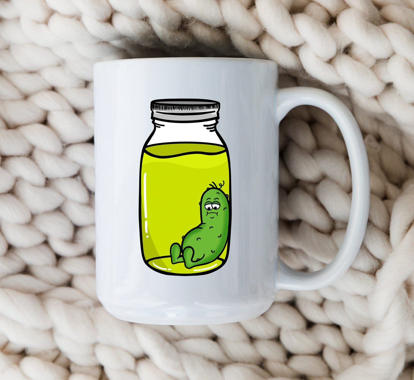 Last Pickle Mug Funny Pickle Cartoon Coffee Cup