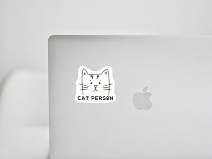 Cat Person Sticker • Funny Cat Lover Vinyl Decal • Waterproof Cat Humor Sticker • Cute Pet Lover Gift • Laptop Water Bottle