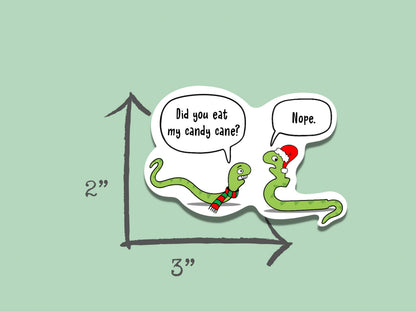 Christmas Candy Cane Sticker Holiday Cartoon Sticker