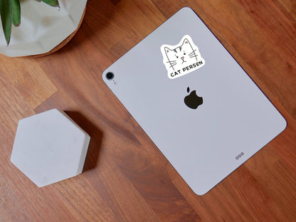 Cat Person Sticker • Funny Cat Lover Vinyl Decal • Waterproof Cat Humor Sticker • Cute Pet Lover Gift • Laptop Water Bottle