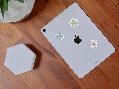 Mini Neutral Flower Sticker Sheet • Waterproof Vinyl Planner Stickers • Soft Floral Decals • Minimal Botanical Stickers • Journal Calendar