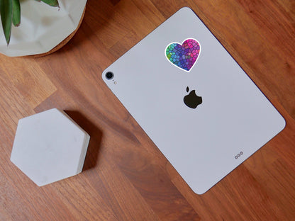 Mosaic Stained Glass Heart Sticker • Waterproof Vinyl Art Decal • Colorful Heart Sticker • Romantic Gift • Laptop Water Bottle