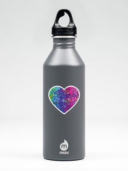 Mosaic Stained Glass Heart Sticker • Waterproof Vinyl Art Decal • Colorful Heart Sticker • Romantic Gift • Laptop Water Bottle