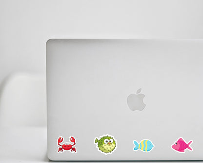 Mini Underwater Sticker • Waterproof Vinyl Aquarium Stickers • Cute Tropical Fish Decals • Small Ocean Stickers • Laptop Water Bottle