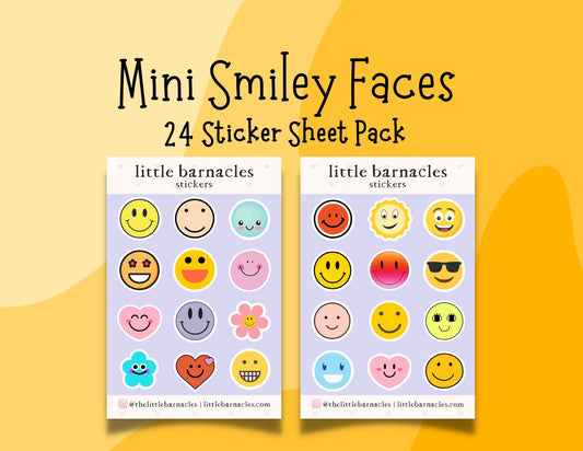 Mini Smiley Face Sticker Sheet Cute Smile Emoji Small Sticker