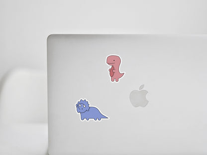 Mini Dino Sticker Sheet • Cute Dinosaur Vinyl Stickers • Waterproof Cartoon Dino Decals • Small Laptop Water Bottle Stickers