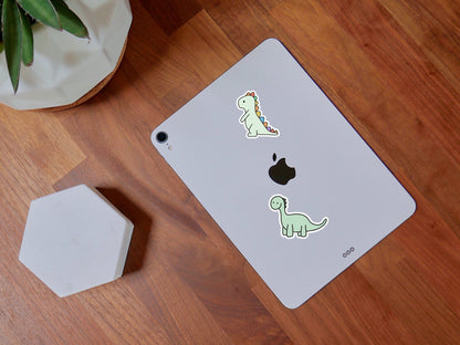 Mini Dino Sticker Sheet • Cute Dinosaur Vinyl Stickers • Waterproof Cartoon Dino Decals • Small Laptop Water Bottle Stickers