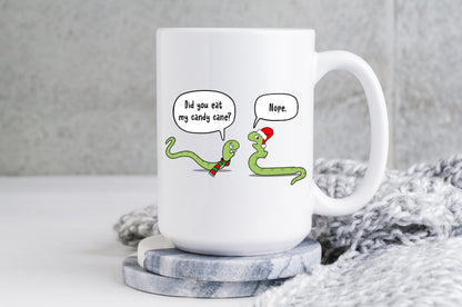Christmas Candy Cane Mug Holiday Cartoon