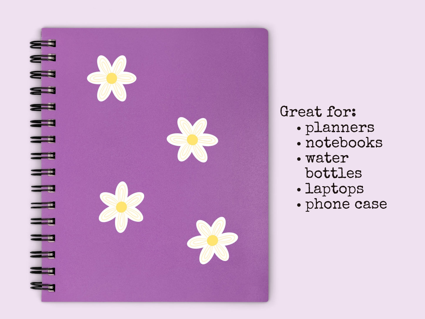 Mini White Daisy Flower Sticker Sheet Cute Small Floral Sticker