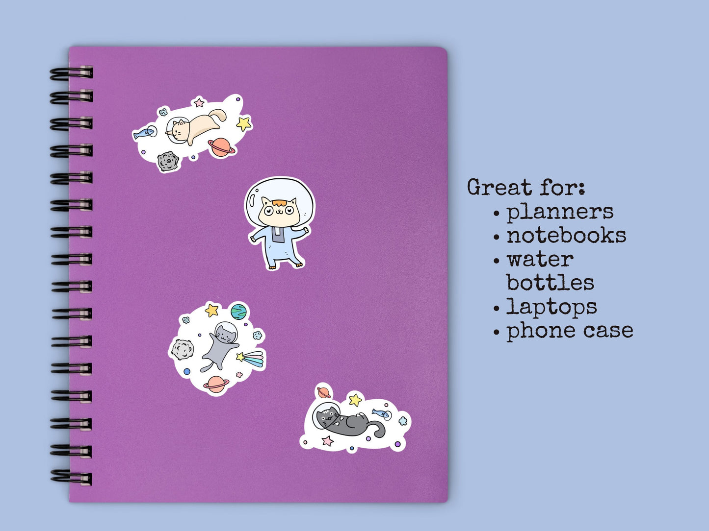 Mini Space Cat Sticker Sheet Kitten Astronaut Sticker