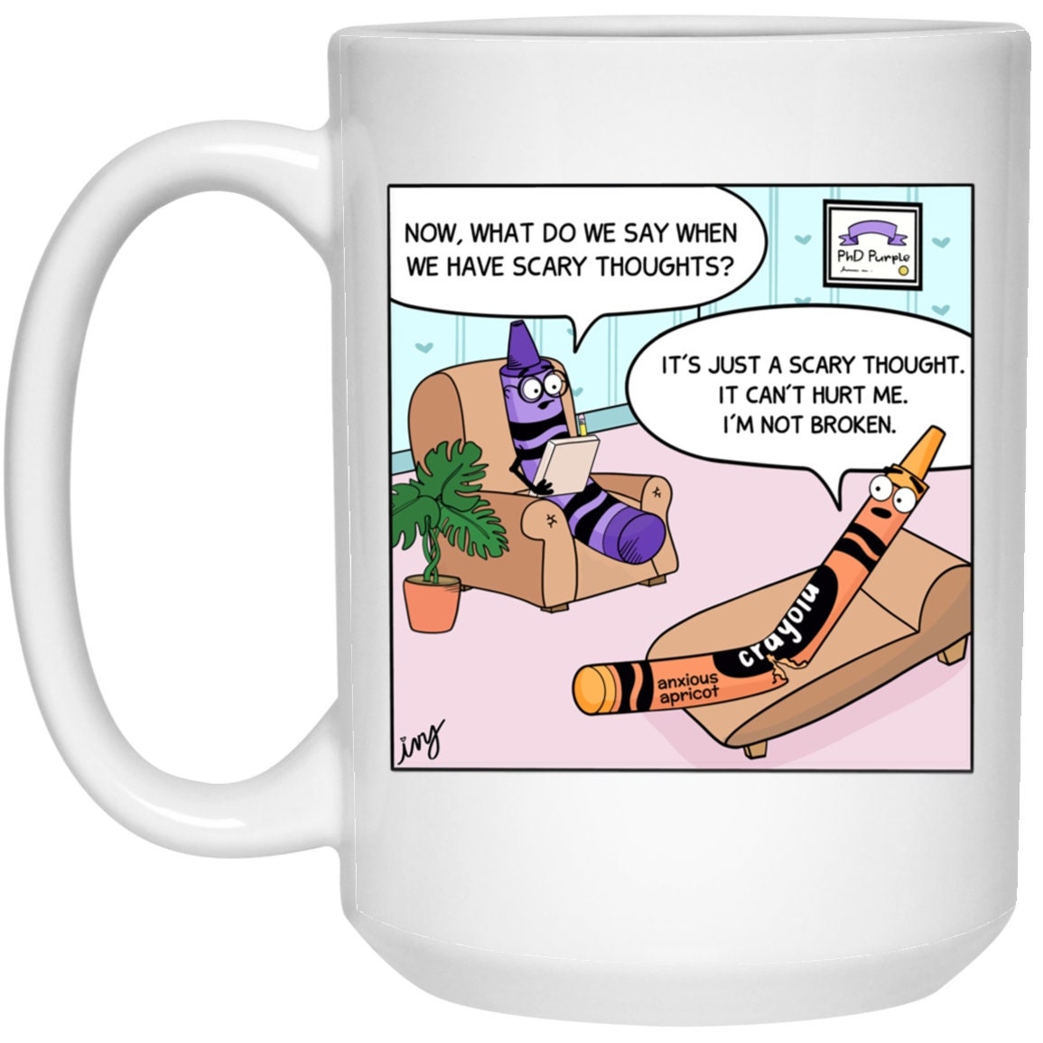 Broken Crayon Therapy Comic Mug Mental Health