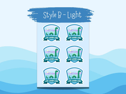 Loch Ness Monster Sticker Sheet • Waterproof Vinyl Cryptid Stickers • Cute Nessie Decals • Mythical Creature Gift • Laptop Water Bottle