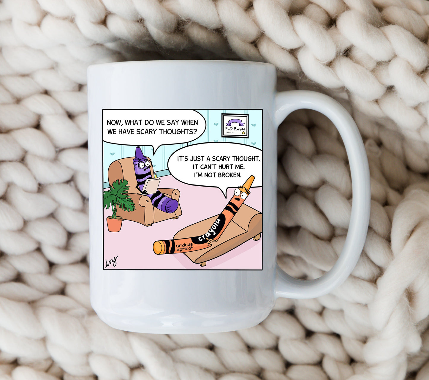 Broken Crayon Therapy Comic Mug Mental Health