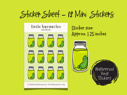 Funny Lonely Pickle Sticker • Waterproof Vinyl Foodie Joke Decal • Cute Pickle Humor Sticker • Funny Food Gift • Laptop Water Bottle