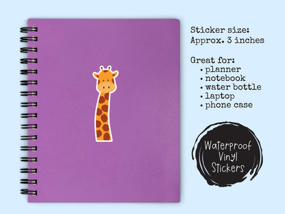 Giraffe Sticker • Cute Animal Print Vinyl Decal • Safari Wildlife Sticker • Waterproof Animal Sticker • Laptop Water Bottle
