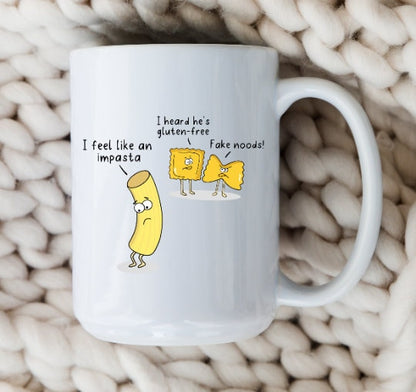 Cartoon Impasta Mug Celiac Disease Gluten Coffee Cup