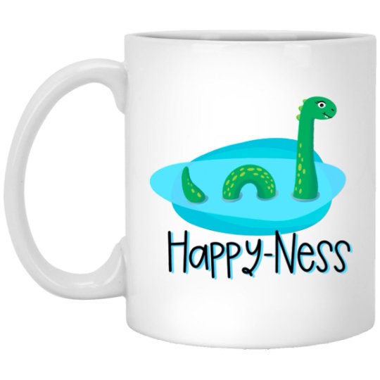 Happy Ness Mug Loch Ness Monster Coffee Cup Cryptid Nessie