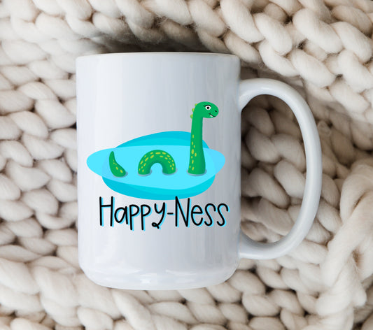 Happy Ness Mug Loch Ness Monster Coffee Cup Cryptid Nessie