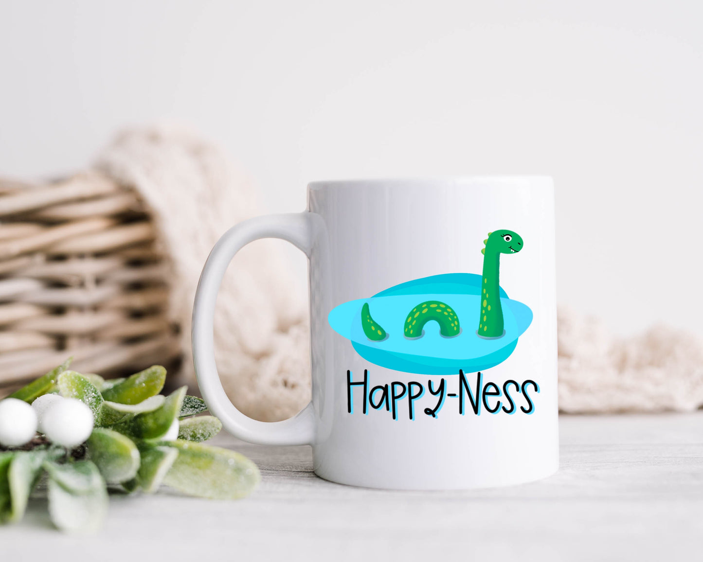 Happy Ness Mug Loch Ness Monster Coffee Cup Cryptid Nessie