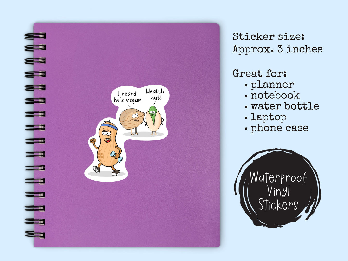 Peanut Sticker Funny Health Sticker Vegan Fitness Sticker
