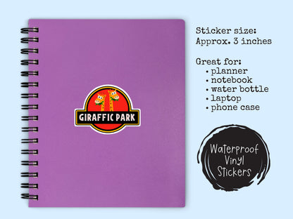 Funny Giraffe Movie Parody Sticker • Waterproof Vinyl Animal Decal • 90s Movie Inspired Humor • Cute Giraffe Laptop Water Bottle Sticker