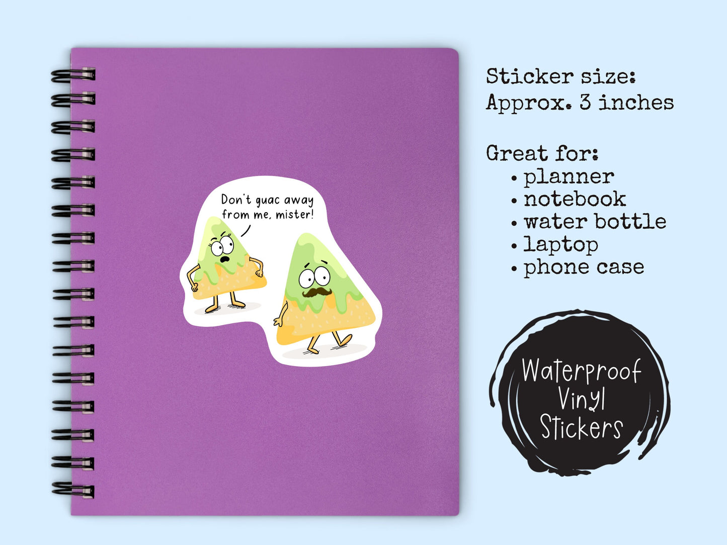Guacamole Sticker Cartoon Avocado Sticker