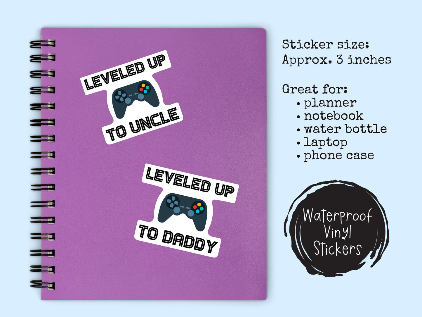 Video Gamer Dad Sticker New Dad Funny Uncle Father-To-Be Video Gaming
