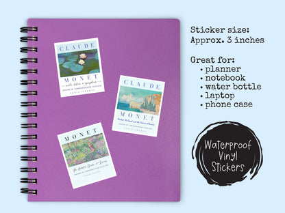 Claude Monet Inspired Sticker • Waterproof Vinyl Art Decal • Impressionist Painting Sticker • Art Lover Gift • Laptop Water Bottle