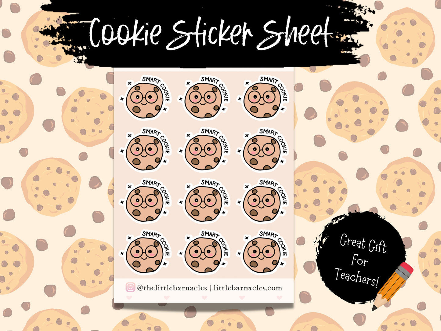 Mini Cookie Sticker Sheet Teacher Sticker Cute Cookie Small Stickers