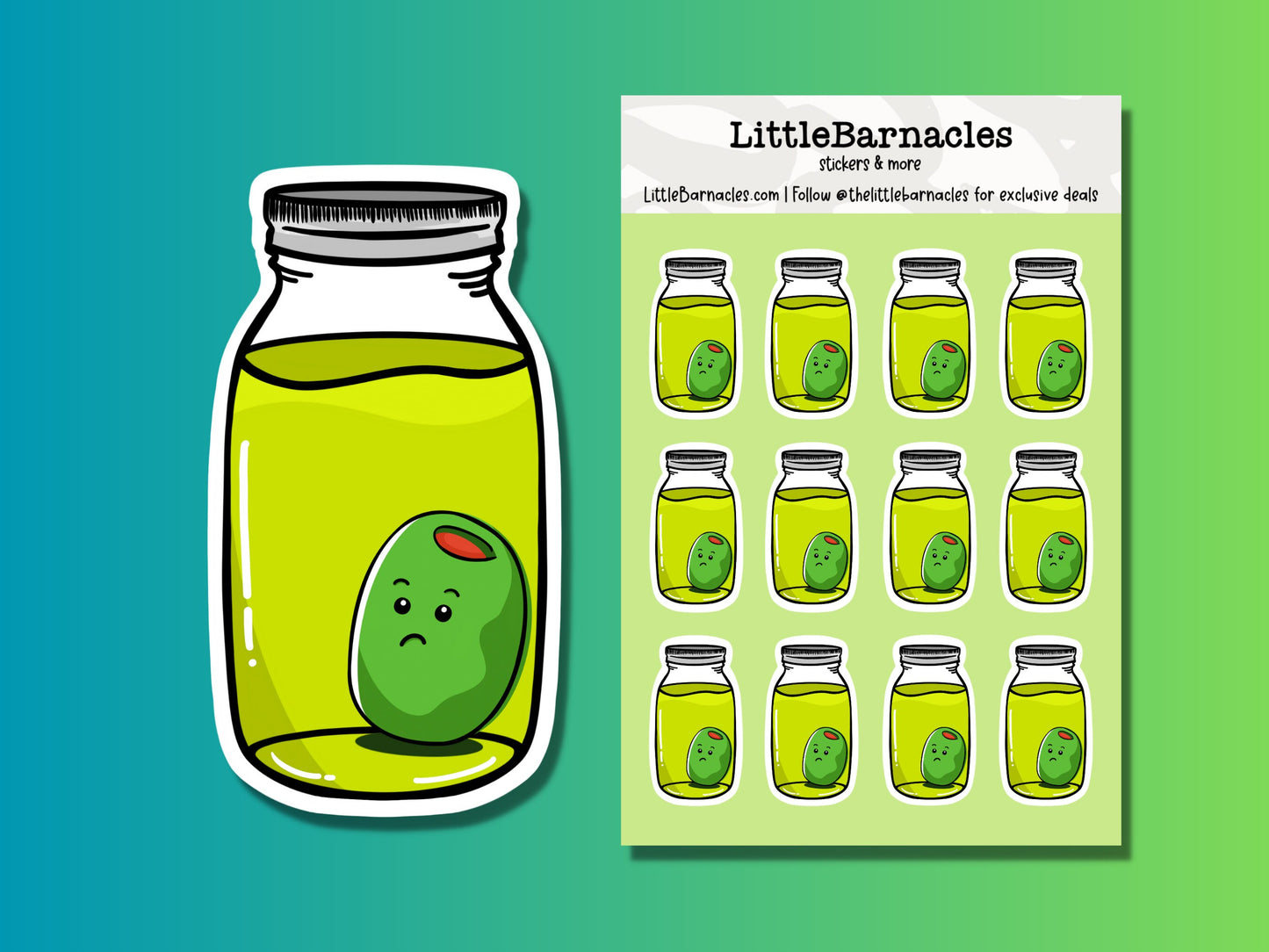 Mini Olive Sticker Sheet Funny Small Stickers