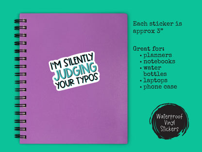 Funny Typo Sticker • Sarcastic Grammar Humor Decal • Waterproof Vinyl Word Nerd Sticker • Writer Editor Gift