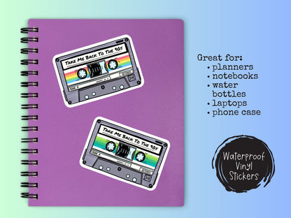 Custom Mixtape Sticker • Personalized Retro Cassette Decal • Waterproof Vinyl Sticker • Vintage Music Gift • 80s 90s Aesthetic