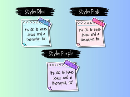 Funny Jesus Therapist Sticker • Christian Mental Health Gift • Waterproof Vinyl Faith Humor Decal • Religious Therapy Sticker