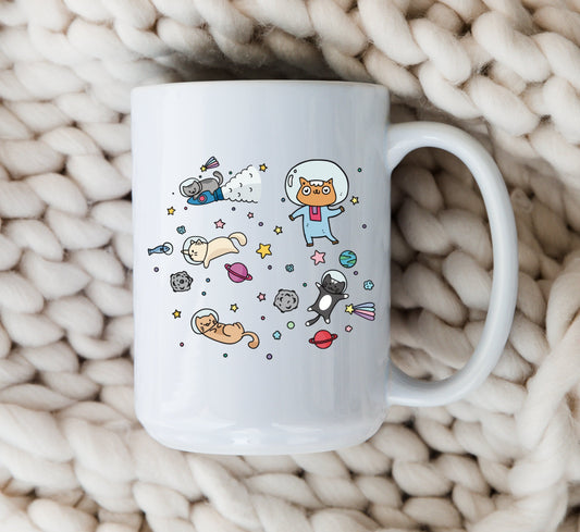 Cute Space Cats Mug Cat Coffee Cup