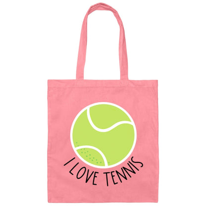 I Love Tennis Canvas Tote Bag
