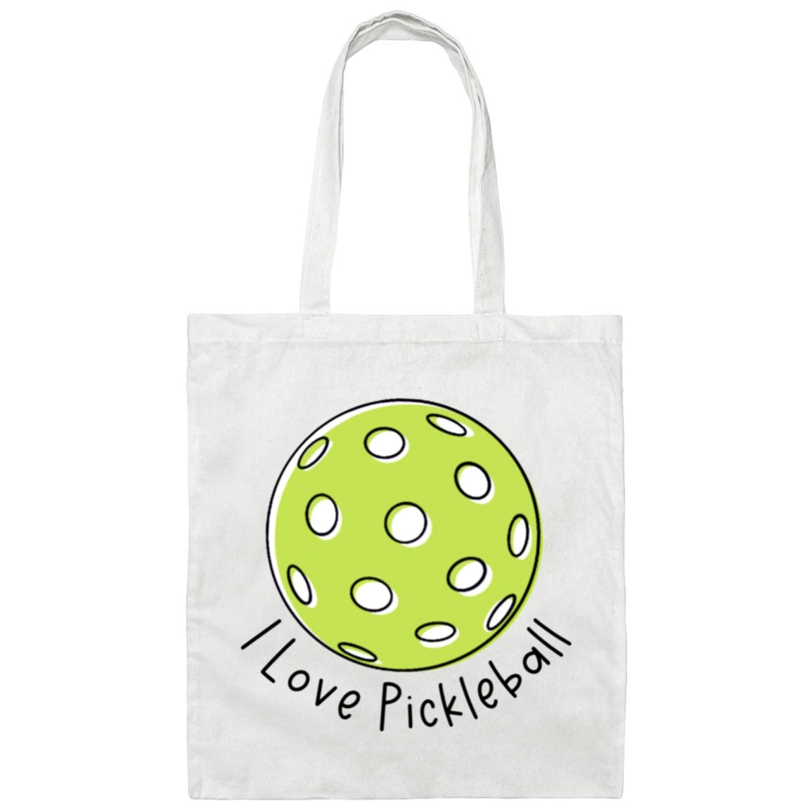 I Love Pickleball Canvas Tote Bag